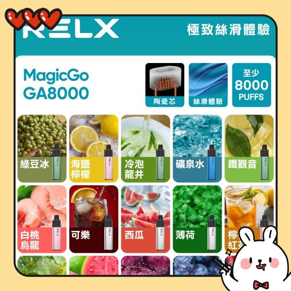 RELX GA 8000口拋棄式電子煙 RELX一次性電子菸 正品現貨  當天可